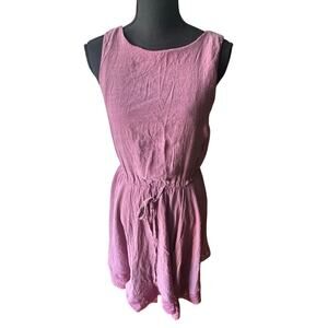 Candalite Pink Sleeveless Mini Dress Lace Trim Size S